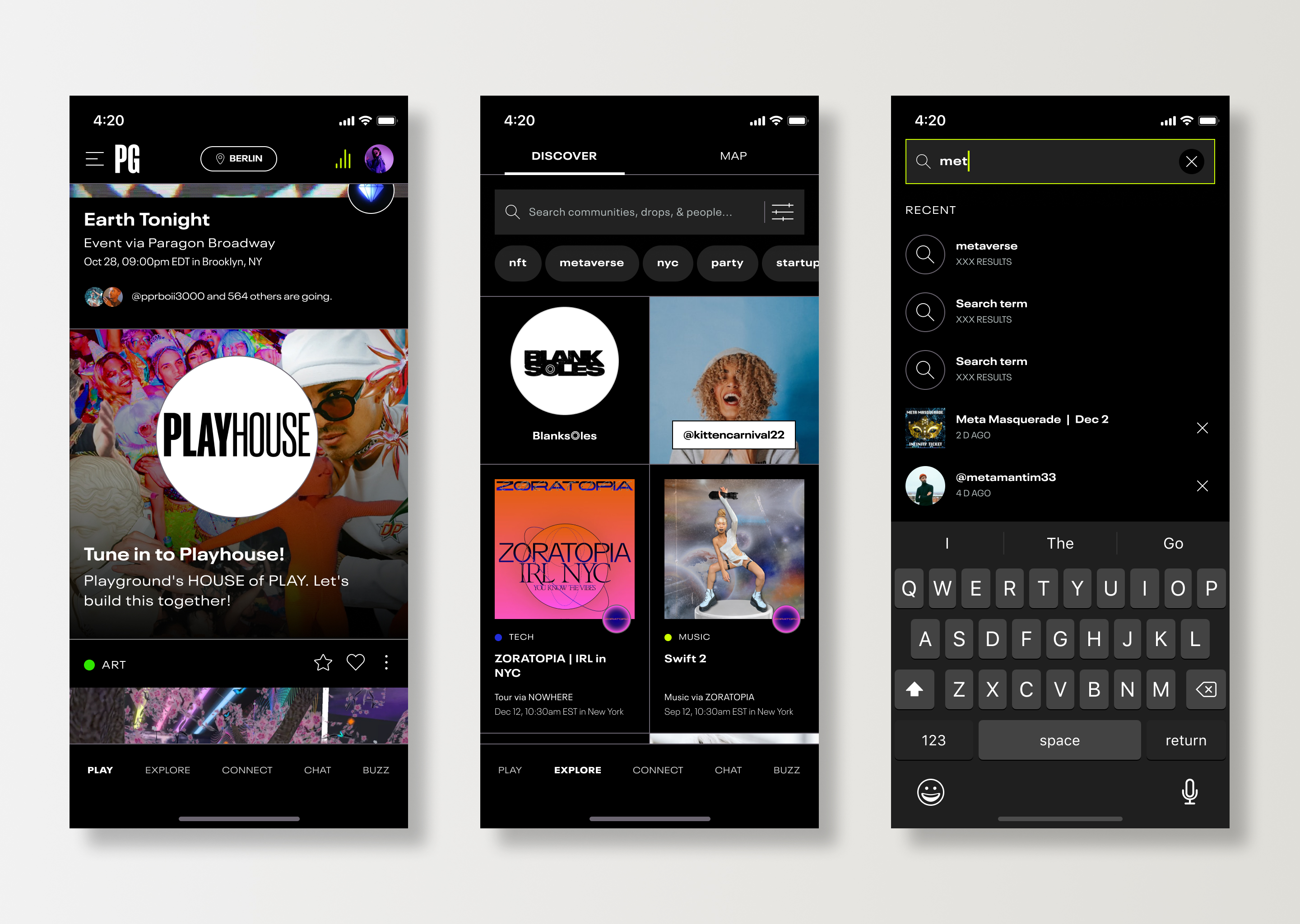 Playground platform UI